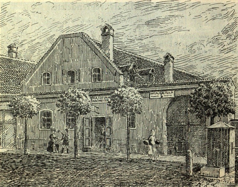 Fazekas Mihály lakóháza 1888 körül (Zoltai Lajos rajza)